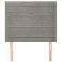 Cabecero con orejas de terciopelo gris claro 103x16x118/128 cm de , Cabeceros y pies de cama - Ref: Foro24-3119762, Precio: 6...