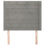 Headboard with light gray velvet ears 103x16x118/128 cm by , Headboards and footboards - Ref: Foro24-3119762, Price: 61,75 €,...