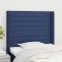 Cabecero con orejas de tela azul 93x16x118/128 cm de , Cabeceros y pies de cama - Ref: Foro24-3119708, Precio: 71,66 €, Descu...