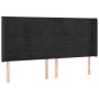 Cabecero con orejas de terciopelo negro 203x16x118/128 cm de , Cabeceros y pies de cama - Ref: Foro24-3119788, Precio: 102,52...