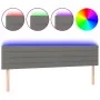 Headboard with LED in dark gray fabric 180x5x78/88 cm by , Headboards and footboards - Ref: Foro24-3121767, Price: 59,56 €, D...