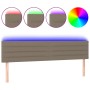 Kopfteil mit LED aus taupegrauem Stoff 200x5x78/88 cm von , Kopf- und Fußteile - Ref: Foro24-3121778, Preis: 67,32 €, Rabatt: %