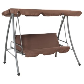Banco columpio de exterior con dosel color café de vidaXL, Balancines de jardín - Ref: Foro24-43238, Precio: 195,80 €, Descue...