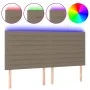 Headboard with LED lights taupe gray fabric 200x5x118/128 cm by , Headboards and footboards - Ref: Foro24-3122590, Price: 118...