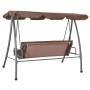 Outdoor swing bench with brown canopy by vidaXL, Garden rockers - Ref: Foro24-43238, Price: 195,80 €, Discount: %