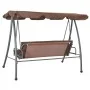 Outdoor swing bench with brown canopy by vidaXL, Garden rockers - Ref: Foro24-43238, Price: 192,51 €, Discount: %