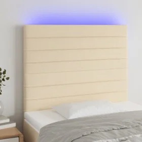 Kopfteil mit LED-Leuchten, cremefarbener Stoff, 100 x 5 x 118/128 cm von , Kopf- und Fußteile - Ref: Foro24-3122559, Preis: 8...
