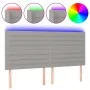 Headboard with LED lights light gray fabric 200x5x118/128 cm by , Headboards and footboards - Ref: Foro24-3122586, Price: 105...