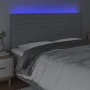 Headboard with LED lights light gray fabric 200x5x118/128 cm by , Headboards and footboards - Ref: Foro24-3122586, Price: 105...