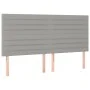 Headboard with LED lights light gray fabric 200x5x118/128 cm by , Headboards and footboards - Ref: Foro24-3122586, Price: 105...