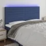 Kopfteil mit LED-Lichtern aus blauem Stoff, 200 x 5 x 118/128 cm von , Kopf- und Fußteile - Ref: Foro24-3122592, Preis: 128,1...