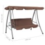 Outdoor swing bench with brown canopy by vidaXL, Garden rockers - Ref: Foro24-43238, Price: 195,80 €, Discount: %