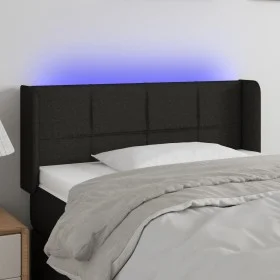Black fabric headboard with LED 83x16x78/88 cm by , Headboards and footboards - Ref: Foro24-3123212, Price: 48,85 €, Discount: %