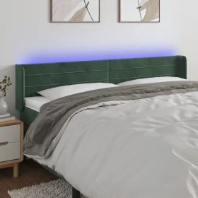 Dunkelgrünes Samtkopfteil mit LED 203x16x78/88 cm von , Kopf- und Fußteile - Ref: Foro24-3123445, Preis: 80,44 €, Rabatt: %