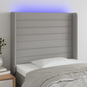 Light gray fabric headboard with LED 103x16x118/128 cm by , Headboards and footboards - Ref: Foro24-3124178, Price: 71,03 €, ...
