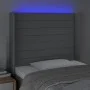 Light gray fabric headboard with LED 103x16x118/128 cm by , Headboards and footboards - Ref: Foro24-3124178, Price: 72,18 €, ...