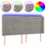 Hellgraues Samtkopfteil mit LED 203x16x118/128 cm von , Kopf- und Fußteile - Ref: Foro24-3124254, Preis: 109,95 €, Rabatt: %