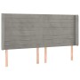 Hellgraues Samtkopfteil mit LED 203x16x118/128 cm von , Kopf- und Fußteile - Ref: Foro24-3124254, Preis: 109,95 €, Rabatt: %