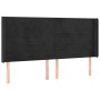 Kopfteil aus schwarzem Samt mit LED 203x16x118/128 cm von , Kopf- und Fußteile - Ref: Foro24-3124256, Preis: 109,14 €, Rabatt: %
