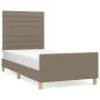 Bed frame with headboard in taupe gray fabric 90x190 cm by , Beds and slatted bases - Ref: Foro24-3125102, Price: 143,69 €, D...