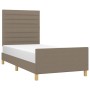 Bed frame with headboard in taupe gray fabric 90x190 cm by , Beds and slatted bases - Ref: Foro24-3125102, Price: 145,66 €, D...