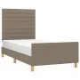 Bed frame with headboard in taupe gray fabric 90x190 cm by , Beds and slatted bases - Ref: Foro24-3125102, Price: 143,69 €, D...