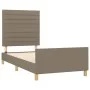Bed frame with headboard in taupe gray fabric 90x190 cm by , Beds and slatted bases - Ref: Foro24-3125102, Price: 143,69 €, D...
