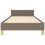 Bed frame with headboard in taupe gray fabric 90x190 cm by , Beds and slatted bases - Ref: Foro24-3125102, Price: 145,66 €, D...