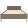 Bed frame with headboard in taupe gray fabric 90x190 cm by , Beds and slatted bases - Ref: Foro24-3125102, Price: 143,69 €, D...