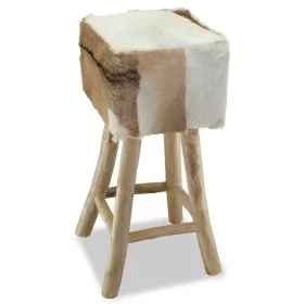Küchenhocker aus echtem Leder und massivem Teakholz von vidaXL, Küchenhocker - Ref: Foro24-244543, Preis: 125,09 €, Rabatt: %