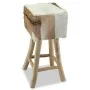 Taburete de cocina de cuero auténtico y madera de teca maciza de vidaXL, Taburetes de cocina - Ref: Foro24-244543, Precio: 14...