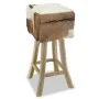 Real Leather and Solid Teak Wood Kitchen Stool by vidaXL, Kitchen stools - Ref: Foro24-244543, Price: 140,19 €, Discount: %