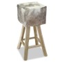 Real Leather and Solid Teak Wood Kitchen Stool by vidaXL, Kitchen stools - Ref: Foro24-244543, Price: 150,42 €, Discount: %