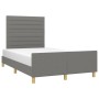 Bed frame with headboard in dark gray fabric 120x200 cm by , Beds and slatted bases - Ref: Foro24-3125123, Price: 161,00 €, D...