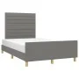 Bed frame with headboard in dark gray fabric 120x200 cm by , Beds and slatted bases - Ref: Foro24-3125123, Price: 159,41 €, D...