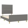 Bed frame with headboard in dark gray fabric 120x200 cm by , Beds and slatted bases - Ref: Foro24-3125123, Price: 159,41 €, D...