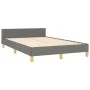 Bed frame with headboard in dark gray fabric 120x200 cm by , Beds and slatted bases - Ref: Foro24-3125123, Price: 159,41 €, D...