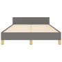 Bed frame with headboard in dark gray fabric 120x200 cm by , Beds and slatted bases - Ref: Foro24-3125123, Price: 161,00 €, D...