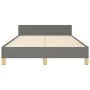 Bed frame with headboard in dark gray fabric 120x200 cm by , Beds and slatted bases - Ref: Foro24-3125123, Price: 159,41 €, D...