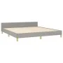 Bed frame with headboard light gray fabric 180x200 cm by , Beds and slatted bases - Ref: Foro24-3125154, Price: 240,21 €, Dis...