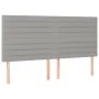 Bed frame with headboard light gray fabric 180x200 cm by , Beds and slatted bases - Ref: Foro24-3125154, Price: 240,21 €, Dis...