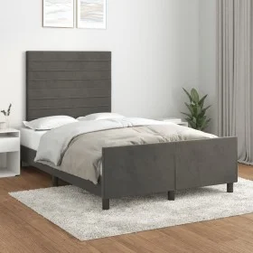 Dark gray velvet bed frame with headboard 120x200 cm by , Beds and slatted bases - Ref: Foro24-3125807, Price: 165,43 €, Disc...