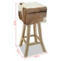 Real Leather and Solid Teak Wood Kitchen Stool by vidaXL, Kitchen stools - Ref: Foro24-244543, Price: 150,42 €, Discount: %