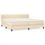 Box spring bed with cream fabric mattress 200x200 cm by , Beds and slatted bases - Ref: Foro24-3126354, Price: 571,07 €, Disc...