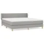Box spring bed with light gray fabric mattress 180x200 cm by , Beds and slatted bases - Ref: Foro24-3126901, Price: 537,09 €,...