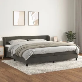 Box spring bed with dark gray velvet mattress 200x200 cm by , Beds and slatted bases - Ref: Foro24-3127572, Price: 545,20 €, ...