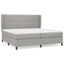 Box spring bed with light gray fabric mattress 200x200 cm by , Beds and slatted bases - Ref: Foro24-3128069, Price: 697,54 €,...