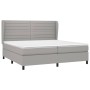 Box spring bed with light gray fabric mattress 200x200 cm by , Beds and slatted bases - Ref: Foro24-3128069, Price: 697,54 €,...