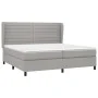 Cama box spring con colchón tela gris claro 200x200 cm de , Camas y somieres - Ref: Foro24-3128069, Precio: 681,68 €, Descuen...