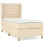 Box spring bed with cream fabric mattress 100x200 cm by , Beds and slatted bases - Ref: Foro24-3128586, Price: 358,23 €, Disc...